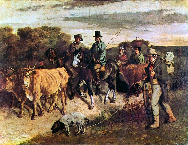 Gustave Courbet Bauern von Flagey bei der Ruckkehr vom Markt oil painting picture